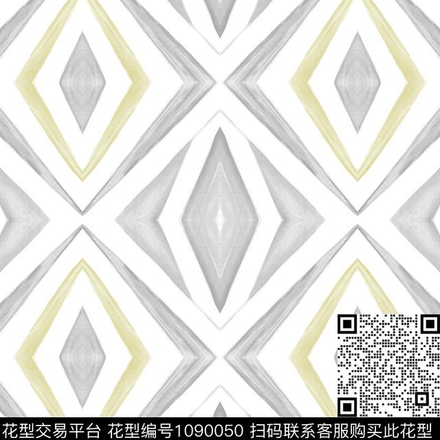 2018-06-24-07B  .jpg - 1090050 - 格子 几何 简约 - 传统印花花型 － 床品花型设计 － 瓦栏