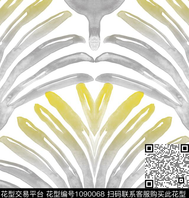 2018-07-01B.jpg - 1090068 - 花卉 几何 复古 - 传统印花花型 － 床品花型设计 － 瓦栏