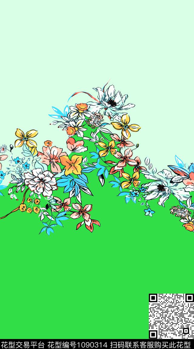 乱花OK.jpg - 1090314 - 数码花型 水彩花卉 手绘花卉 - 数码印花花型 － 女装花型设计 － 瓦栏