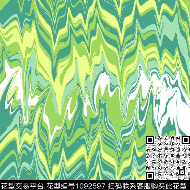 14.jpg - 1092597 - 抽象 女装 波浪纹 - 传统印花花型 － 女装花型设计 － 瓦栏