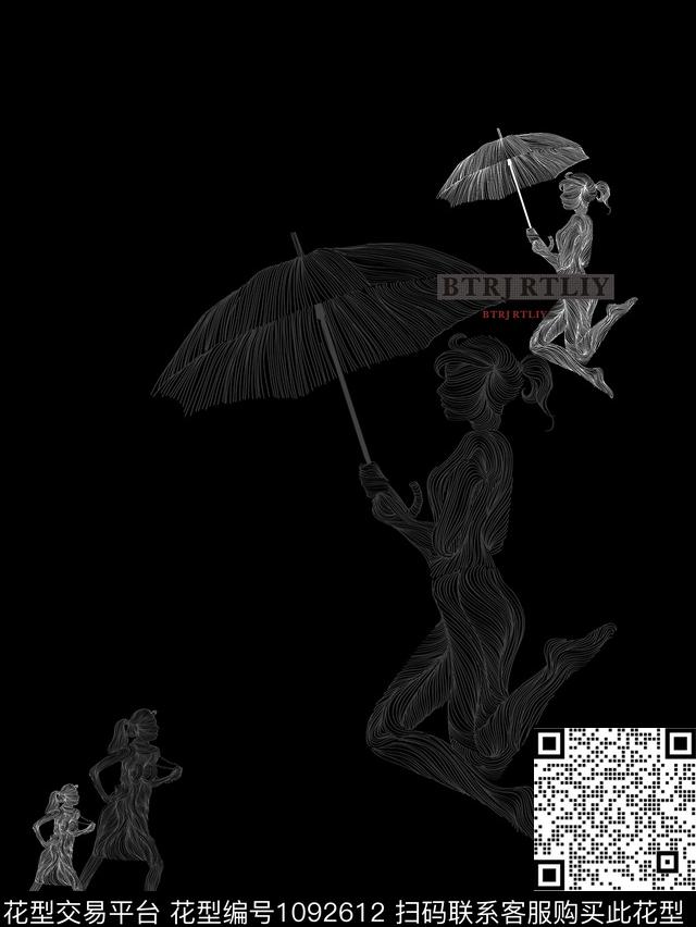 艺术创意线条传统印花花型下载（图片编号: 1092612） - 瓦栏（Walan）