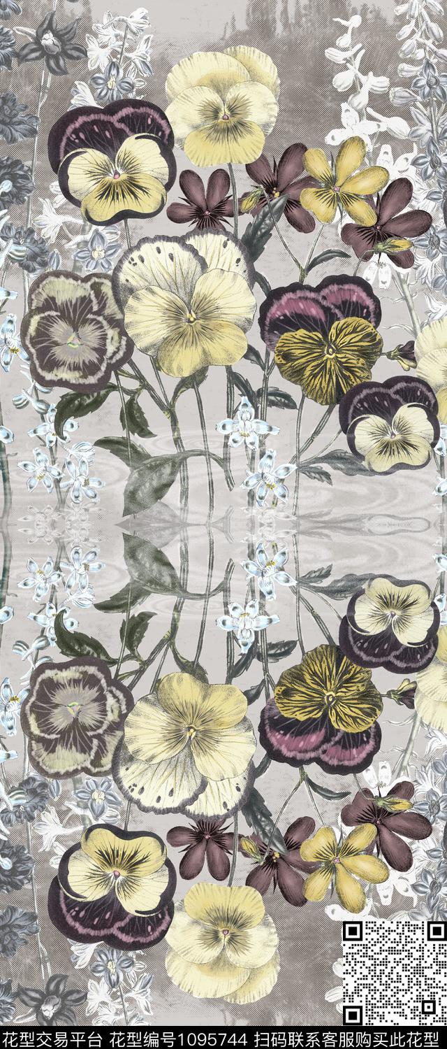 071217A.jpg - 1095744 - 花卉 窗帘 复古 - 传统印花花型 － 沙发布花型设计 － 瓦栏