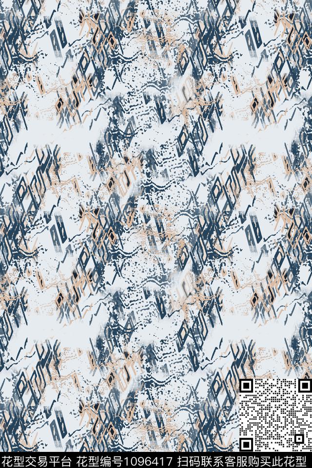 肌理图案抽象扎染风格数码印花花型下载（图片编号: 1096417） - 瓦栏（Walan）