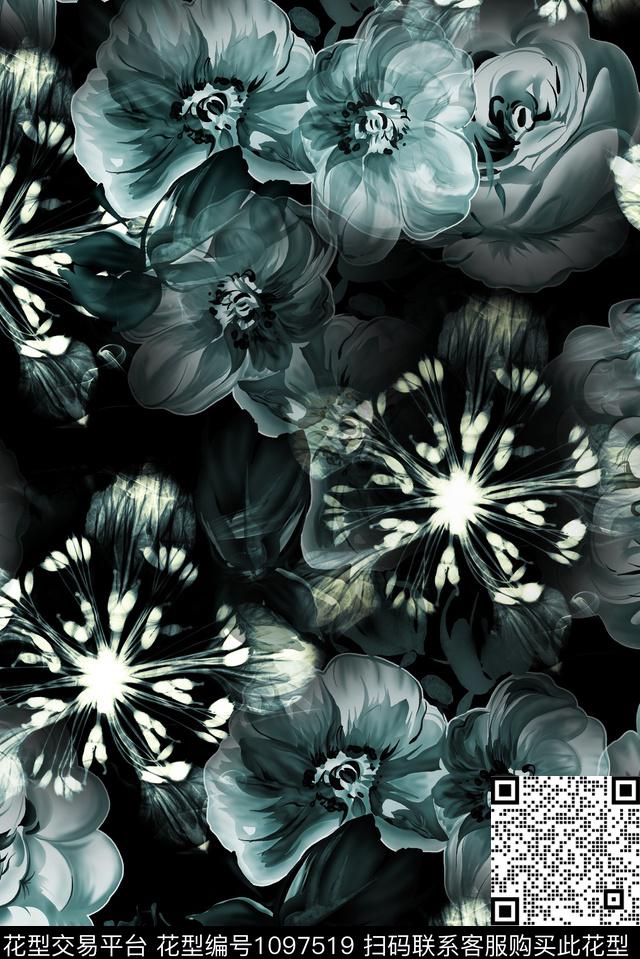19.jpg - 1097519 - 数码花型 花卉 复古 - 数码印花花型 － 女装花型设计 － 瓦栏