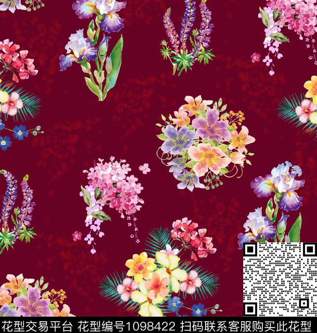 SJ-18-07-001.jpg - 1098422 - 数码花型 民族风 花卉 - 数码印花花型 － 女装花型设计 － 瓦栏
