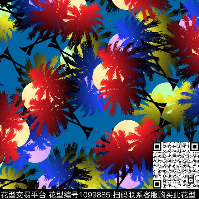 1807012a 抽象树影.jpg - 1099885 - 传统花型 抽象 剪影 - 传统印花花型 － 女装花型设计 － 瓦栏