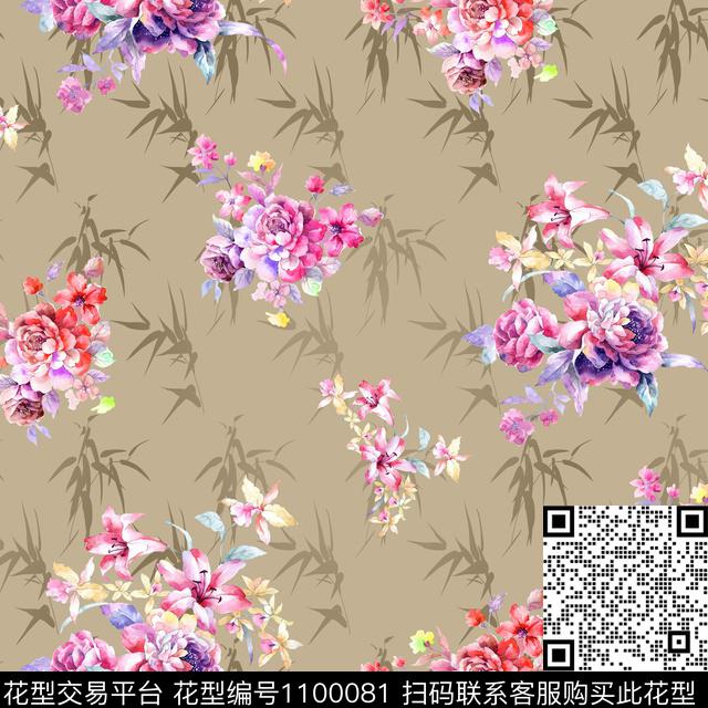 SJ-18-07-004.jpg - 1100081 - 数码花型 花卉 女装 - 数码印花花型 － 女装花型设计 － 瓦栏