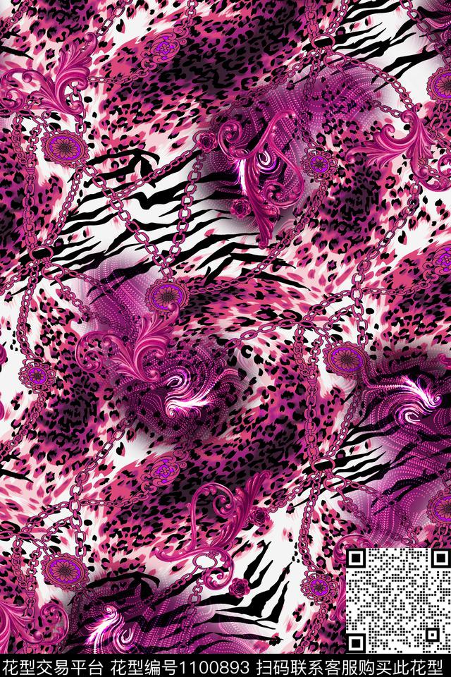YL1005c-2.jpg - 1100893 - 链条 斑马纹 豹纹 - 数码印花花型 － 女装花型设计 － 瓦栏