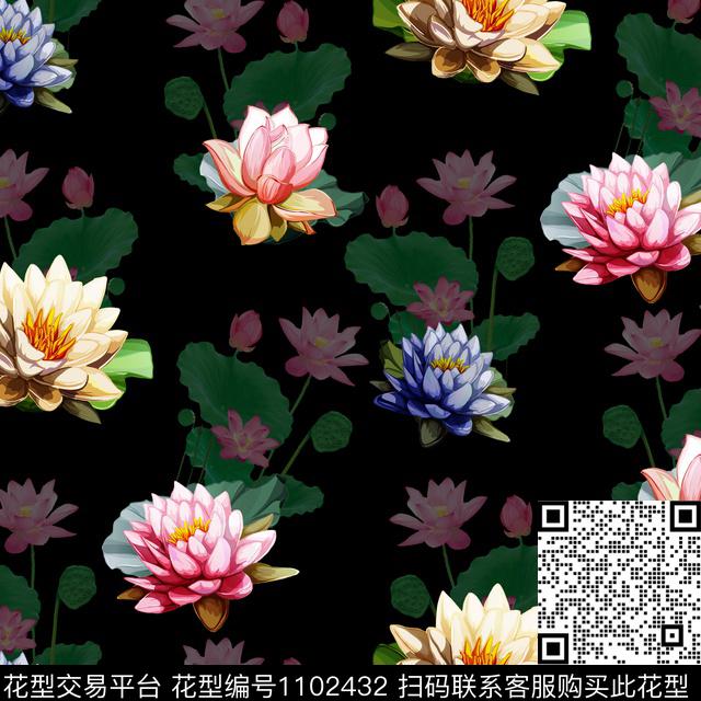 SJ-18-07-006.jpg - 1102432 - 数码花型 花卉 女装 - 数码印花花型 － 女装花型设计 － 瓦栏