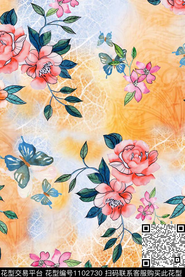 5.jpg - 1102730 - 数码花型 花卉 大牌风 - 数码印花花型 － 女装花型设计 － 瓦栏