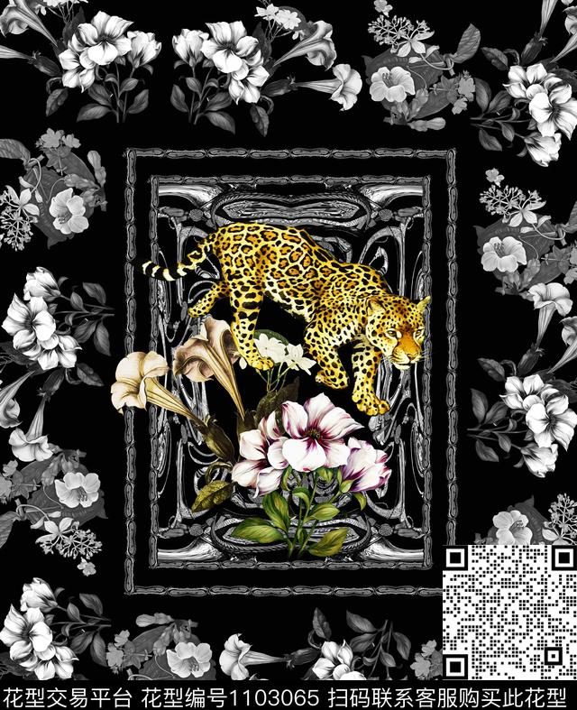 定位花数码花型男装数码印花花型下载（图片编号: 1103065） - 瓦栏（Walan）
