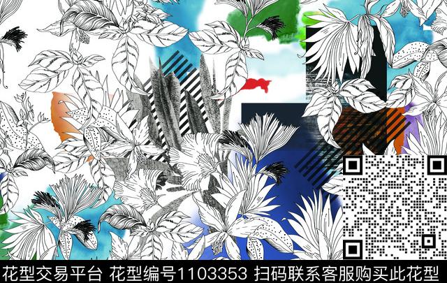 c043.jpg - 1103353 - 数码花型 花卉 大牌风 - 数码印花花型 － 男装花型设计 － 瓦栏
