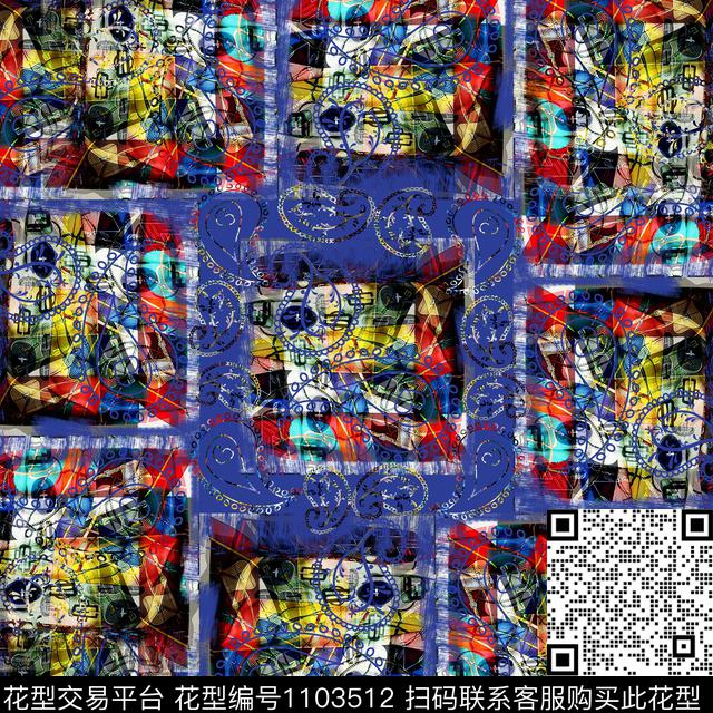 180807-sj-4-00.jpg - 1103512 - 格子 丝巾围巾秀场 抽象 - 数码印花花型 － 方巾花型设计 － 瓦栏