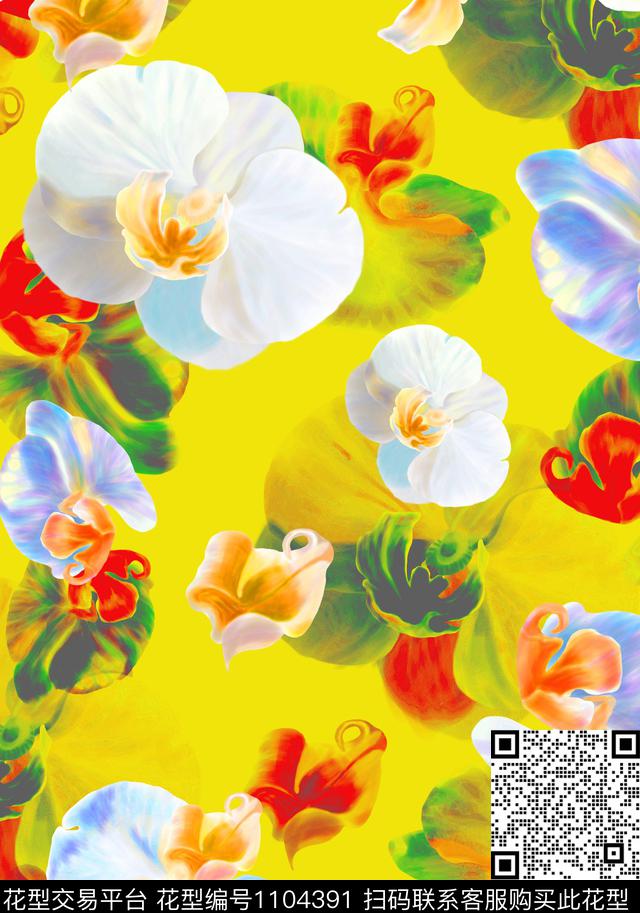 126.jpg - 1104391 - 植物 花卉 大牌风 - 数码印花花型 － 其他花型设计 － 瓦栏
