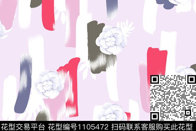 春夏花型清爽底花卉传统印花花型下载（图片编号: 1105472） - 瓦栏（Walan）