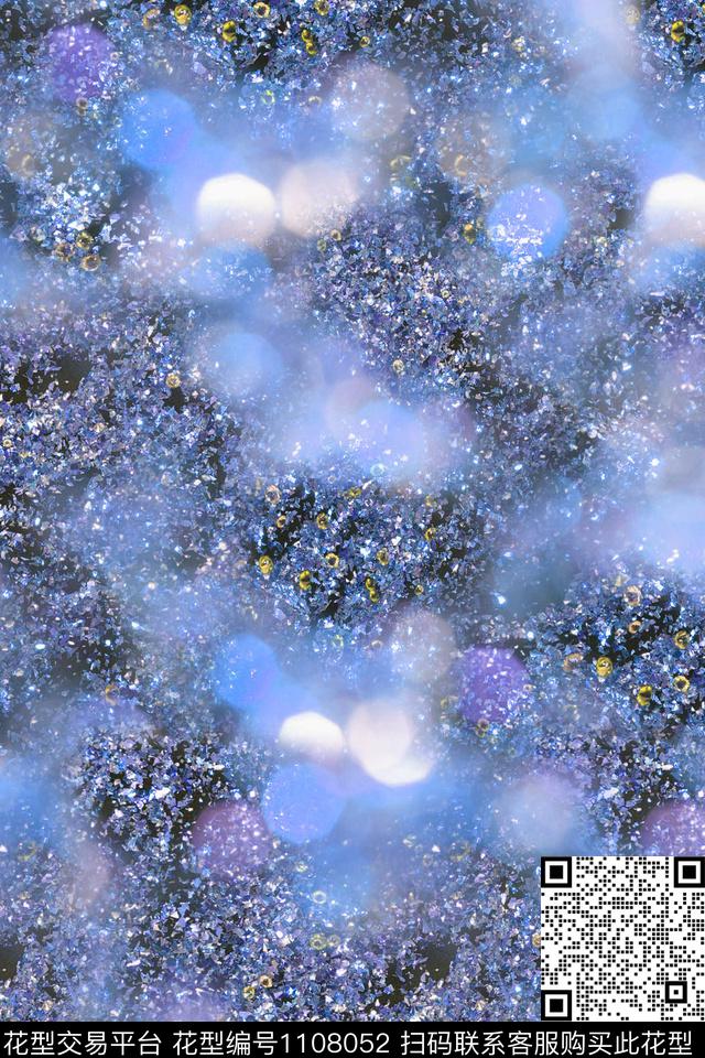 炫彩抽象清爽底花卉数码印花花型下载（图片编号: 1108052） - 瓦栏（Walan）