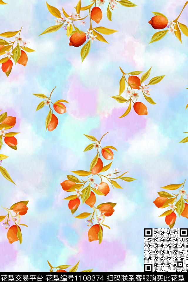 18081702-2.jpg - 1108374 - 水果 橙子 渐变 - 数码印花花型 － 女装花型设计 － 瓦栏