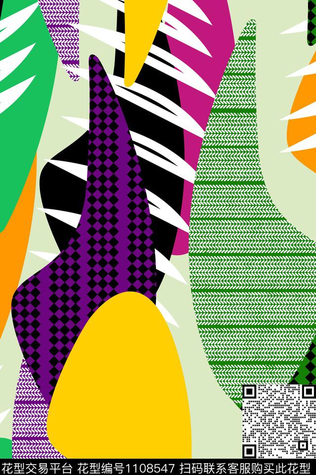 未标题-7a.jpg - 1108547 - 条纹 写意 抽象男装 - 传统印花花型 － 泳装花型设计 － 瓦栏