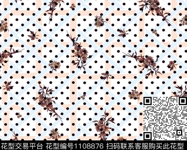 波点条格小碎花传统印花花型下载（图片编号: 1108876） - 瓦栏（Walan）