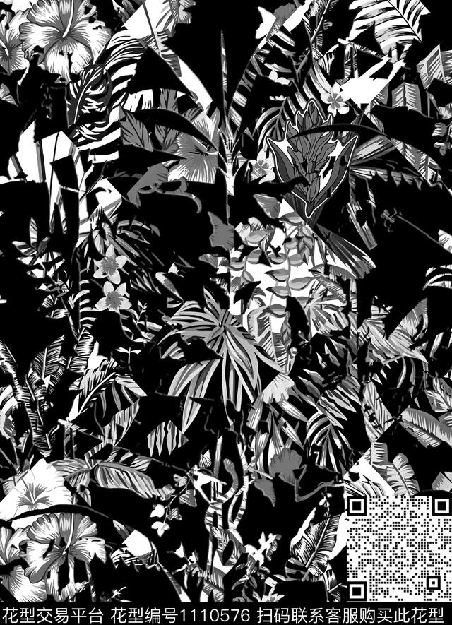 f11.jpg - 1110576 - 黑白花型 男装 数码花型 - 数码印花花型 － 男装花型设计 － 瓦栏