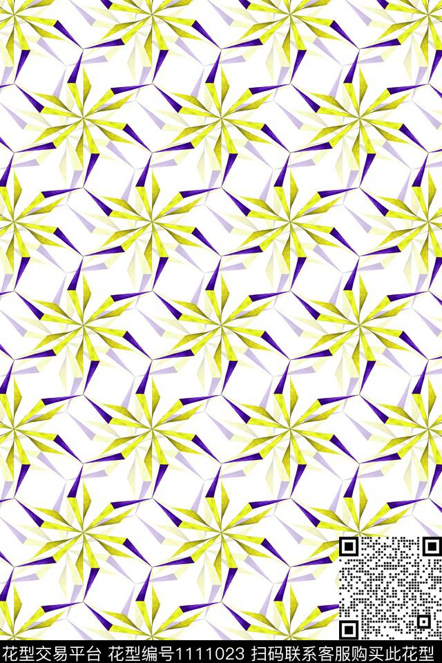 几何女装抽象数码印花花型下载（图片编号: 1111023） - 瓦栏（Walan）