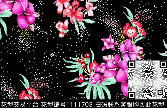 L-GX0156-LPX.jpg - 1111703 - 数码花型 兰花 大花 - 数码印花花型 － 女装花型设计 － 瓦栏