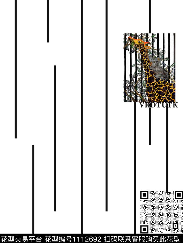几何动物大牌风数码印花花型下载（图片编号: 1112692） - 瓦栏（Walan）