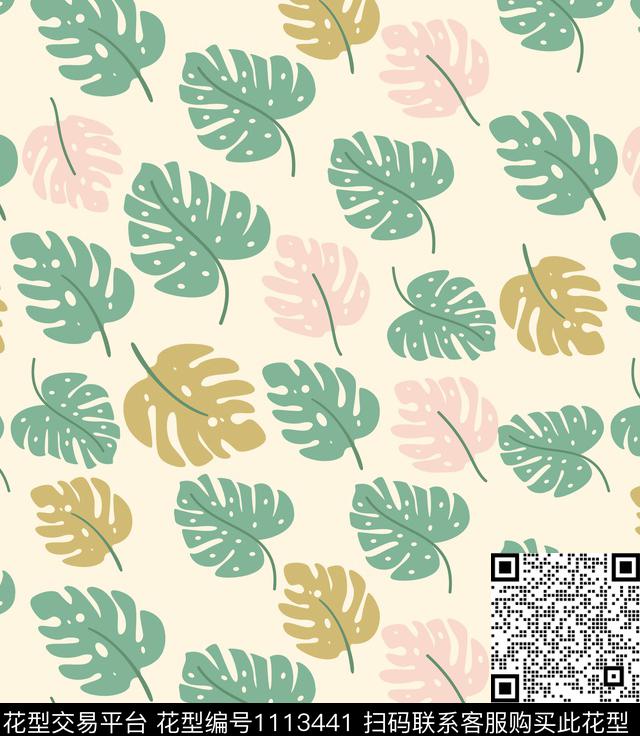 小清新女装小植物传统印花花型下载（图片编号: 1113441） - 瓦栏（Walan）