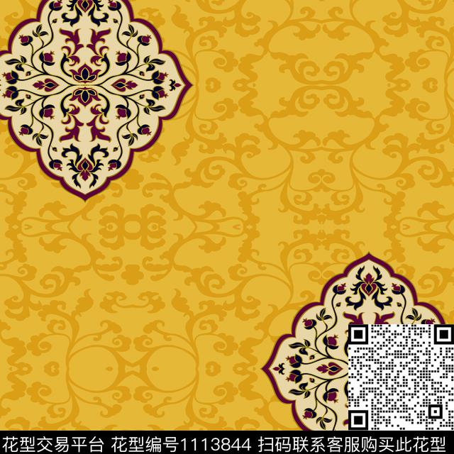 中式花纹.jpg - 1113844 - 古典花纹 中国 民族风 - 数码印花花型 － 女装花型设计 － 瓦栏