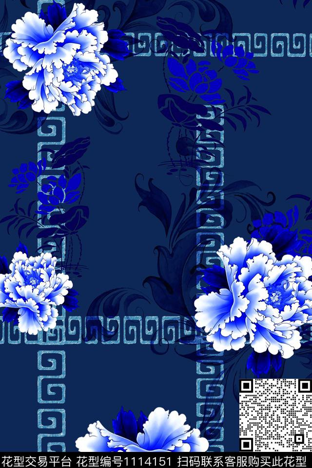 32.jpg - 1114151 - 数码花型 大牌风 古典花纹 - 数码印花花型 － 女装花型设计 － 瓦栏