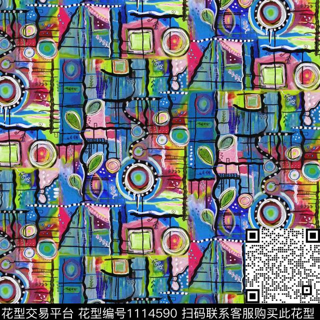 YS-0781F.jpg - 1114590 - 油画花型 纹理 抽象 - 数码印花花型 － 女装花型设计 － 瓦栏
