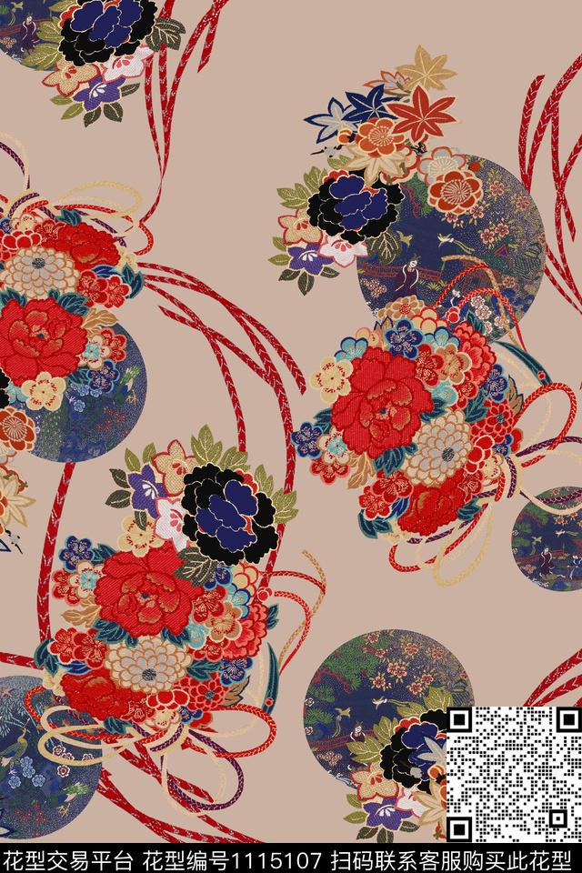 rixi.jpg - 1115107 - 民族风 日本 民族花卉 - 数码印花花型 － 女装花型设计 － 瓦栏
