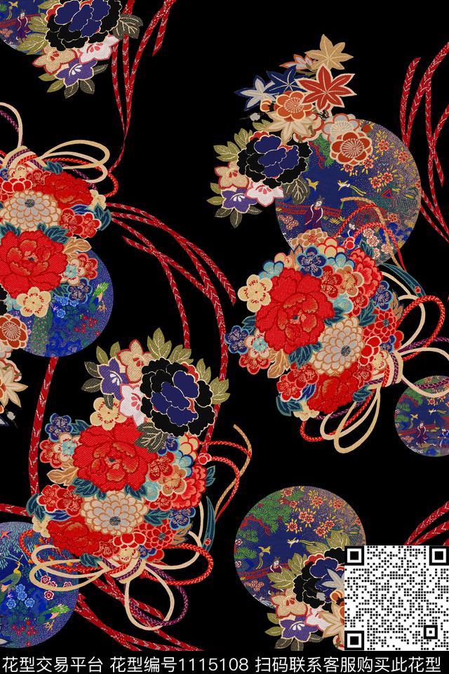rixi (1).jpg - 1115108 - 民族风 日本 民族花卉 - 数码印花花型 － 女装花型设计 － 瓦栏