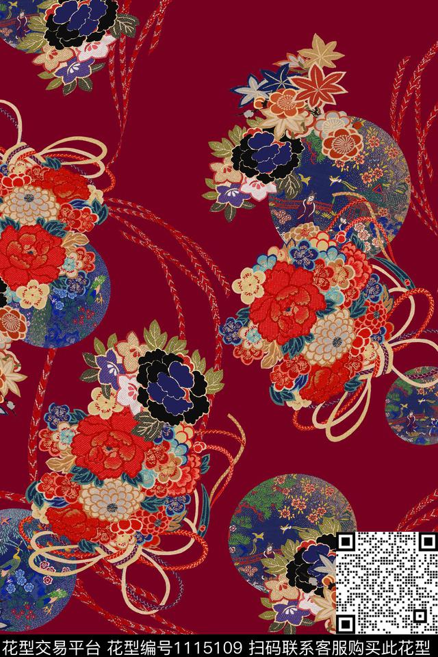 rixi (2).jpg - 1115109 - 民族风 日本 民族花卉 - 数码印花花型 － 女装花型设计 － 瓦栏
