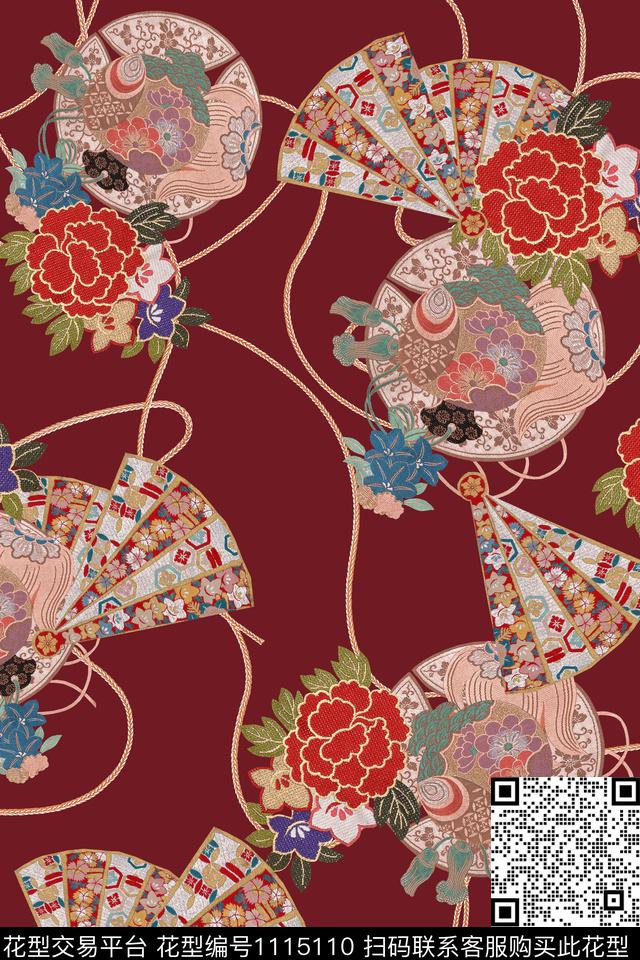 日系风.jpg - 1115110 - 民族风 日系风 日本 - 数码印花花型 － 女装花型设计 － 瓦栏