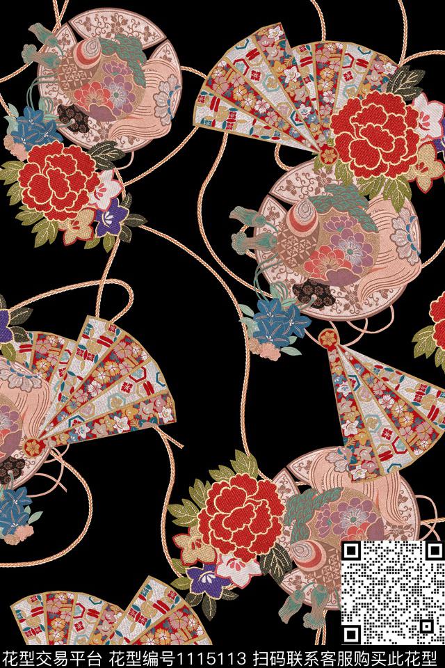 日系风3.jpg - 1115113 - 民族风 日系风 日本 - 数码印花花型 － 女装花型设计 － 瓦栏