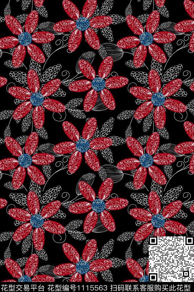 yc0-8.jpg - 1115563 - 简约 抽象 花卉 - 数码印花花型 － 女装花型设计 － 瓦栏