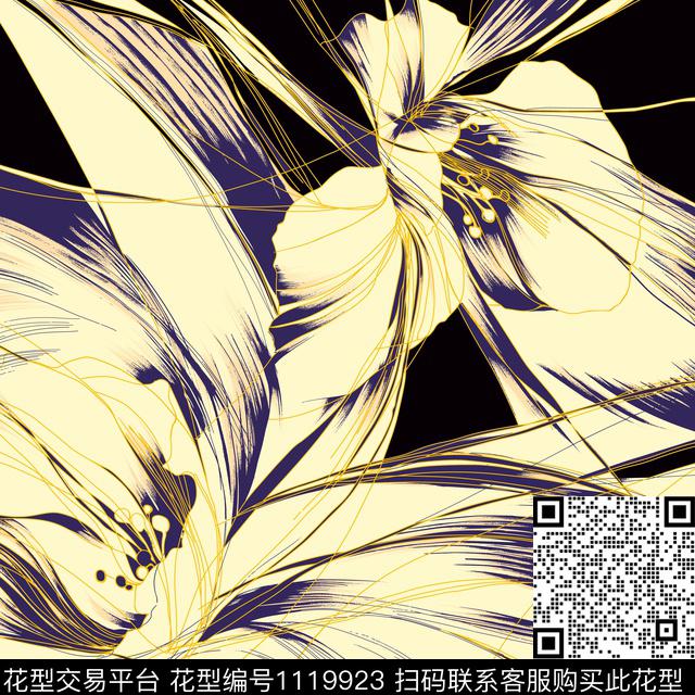 h5-1.jpg - 1119923 - 抽象 花卉 数码花型 - 数码印花花型 － 方巾花型设计 － 瓦栏