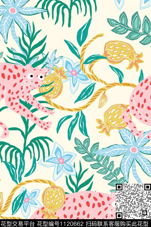 大牌风清爽热带热带花型传统印花花型下载（图片编号: 1120662） - 瓦栏（Walan）