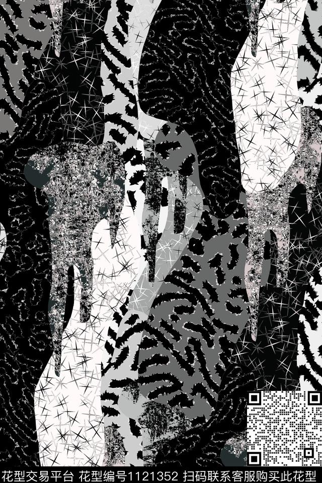 休闲男装抽象传统印花花型下载（图片编号: 1121352） - 瓦栏（Walan）