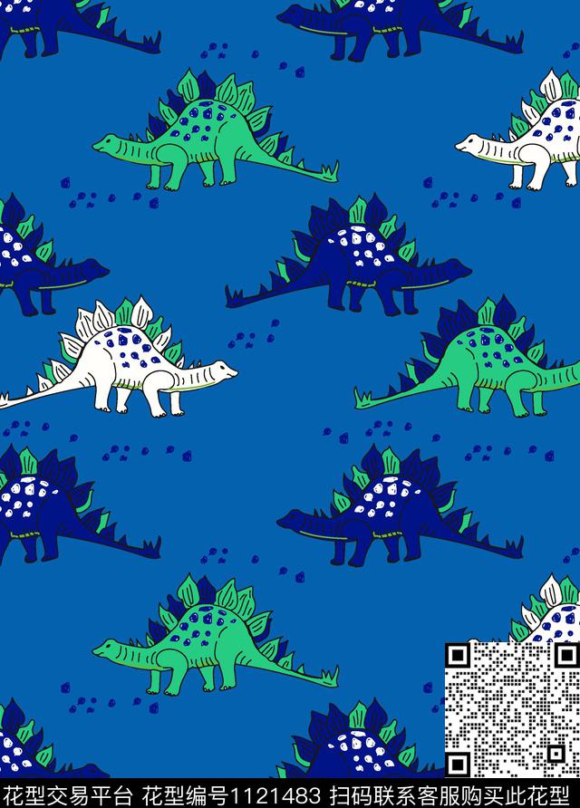 09206.jpg - 1121483 - 可爱 恐龙 动物 - 传统印花花型 － 泳装花型设计 － 瓦栏