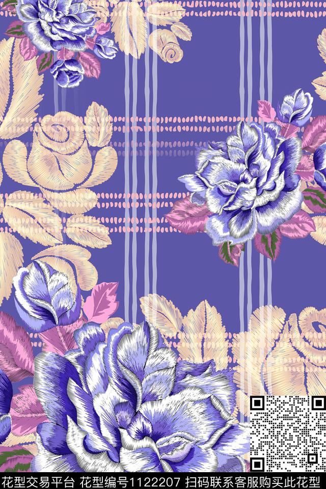 a-9.jpg - 1122207 - 简约 数码花型 花卉 - 数码印花花型 － 女装花型设计 － 瓦栏