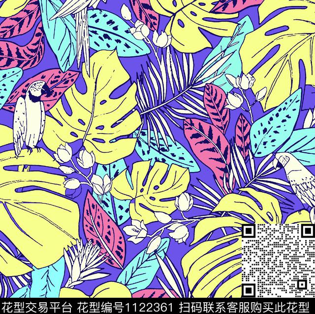 时尚女装热带花型传统印花花型下载（图片编号: 1122361） - 瓦栏（Walan）