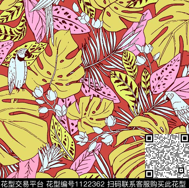 时尚女装热带花型传统印花花型下载（图片编号: 1122362） - 瓦栏（Walan）