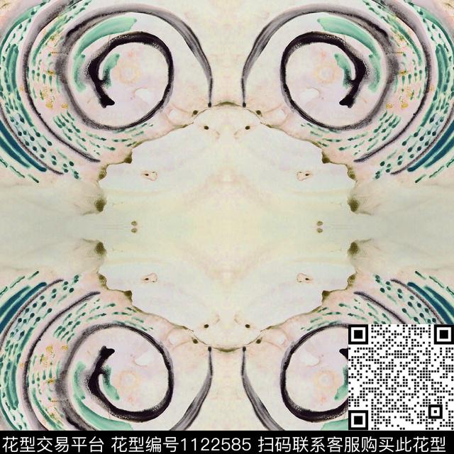 10_0001_2.jpg - 1122585 - 数码花型 抽象 大牌风 - 数码印花花型 － 女装花型设计 － 瓦栏