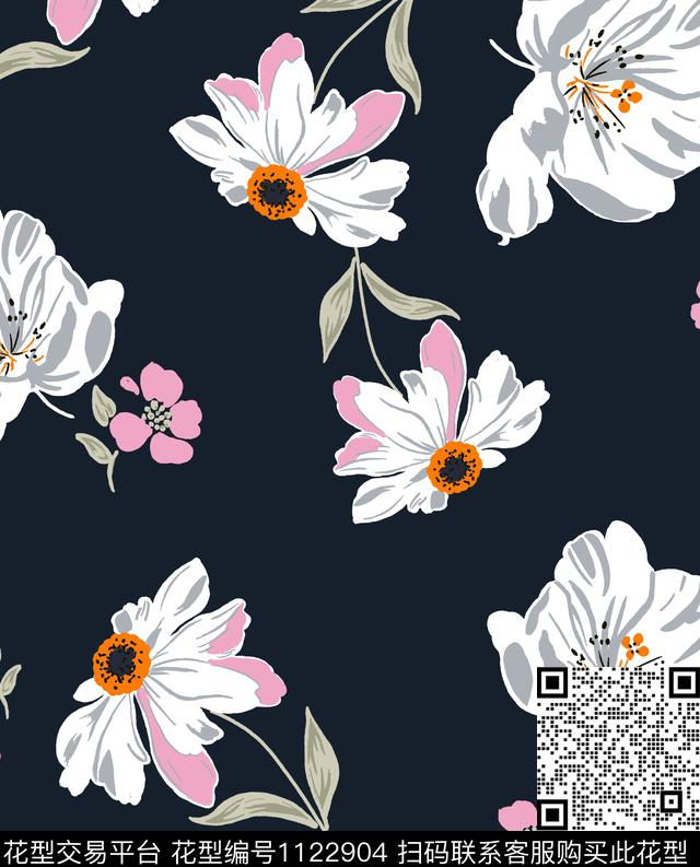 H00061.jpg - 1122904 - 花卉 数码花型 时尚花型 - 传统印花花型 － 女装花型设计 － 瓦栏