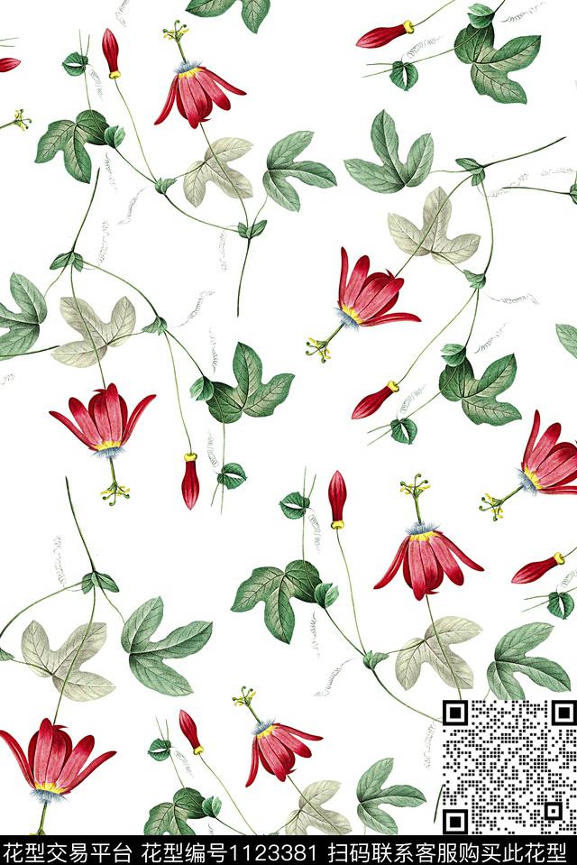 18068.jpg - 1123381 - 女装 手绘花卉 大花 - 数码印花花型 － 女装花型设计 － 瓦栏