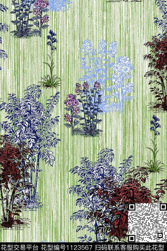 42.jpg - 1123567 - 数码花型 花卉 大牌风 - 数码印花花型 － 女装花型设计 － 瓦栏