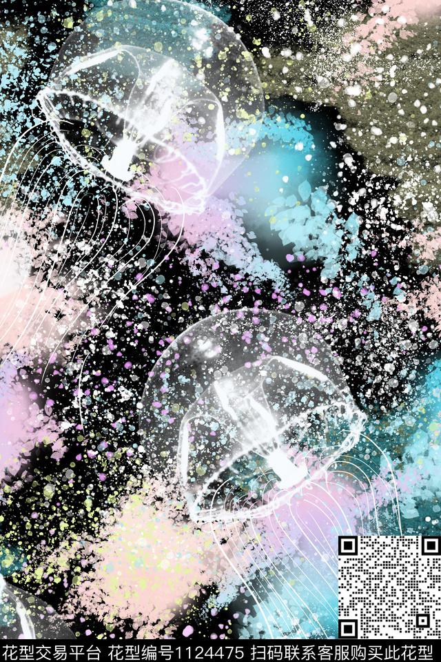 抽象大牌风迷彩侵蚀传统印花花型下载（图片编号: 1124475） - 瓦栏（Walan）