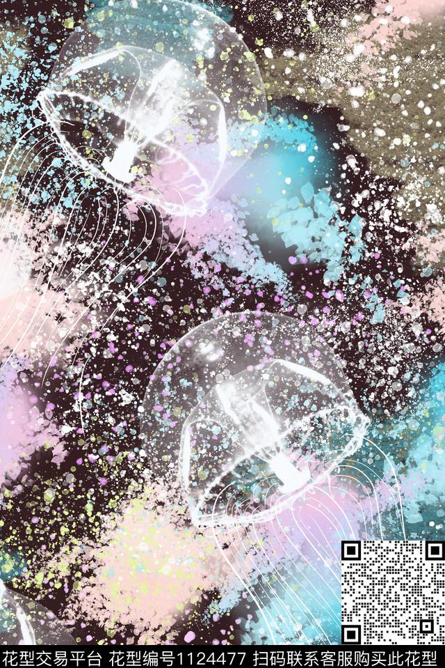 抽象大牌风迷彩侵蚀传统印花花型下载（图片编号: 1124477） - 瓦栏（Walan）